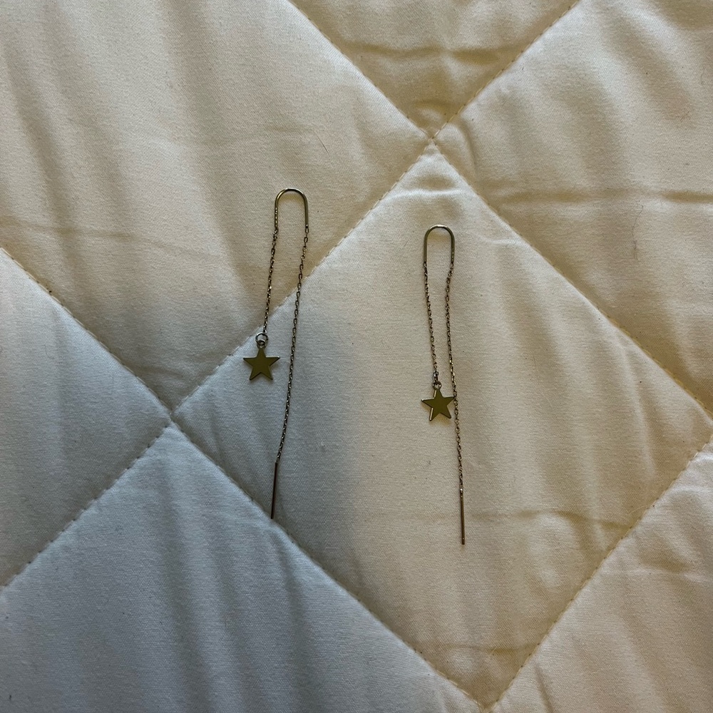 vintage brandy melville thread silver earrings
